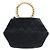 Chanel Pouch in pelle nera con manico in perle Nero - vista 3