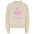Isabel Marant MOBY Samt-Sweatshirt mit Logo Ecru Pink Weiß
