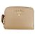 Prada Portamonete Saffiano con logo dorato Beige Marrone
