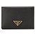 Prada Portefeuille à pièces en cuir Saffiano avec logo doré Noir QHH