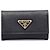Prada Saffiano Triangle Logo Key Case Black QHH