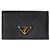Prada Saffiano Triangle Logo Card Holder Black