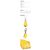Prada Portachiavi Saffiano con logo triangolare Giallo - vista 2