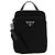 Prada Borsa crossbody in nylon con logo triangolare Nero