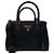 Prada Borsa a spalla tote Pocono logo dorato nero ZMY