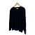 Céline Herren Strickpullover mit Seitenstreifen, Rundhals - Schwarz