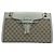 Gucci Borsa a tracolla Emily Large GG Canvas Horsebit Chain Bianca Marrone - vista 2