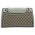 Gucci Borsa a tracolla Emily Large GG Canvas Horsebit Chain Bianca Marrone - vista 5