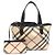 Burberry Borsa a tracolla Shopper Niki in tela PVC Super Nova Check Marrone