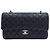 Chanel Borsa a tracolla Medium Classic Double Flap in pelle caviar con hardware argento Nero - vista 2
