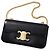 Céline Borsa a tracolla con catena in vitello lucido Nero