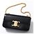 Céline Borsa a tracolla con catena in vitello lucido Nero - vista 3