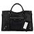Balenciaga Le City Bag Medium Shiny Silver Accents Nero