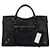 Balenciaga Le City Bag Medium Shiny Silver Accents Nero - vista 4