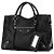Balenciaga Le City Bag Medium Shiny Silver Accents Nero - vista 5