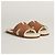 Hermès Izmir Shearling Sandal Slipper Brown - view 9
