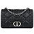 Dior Bolsa Soft Caro Medium Chain Bag Black Preto
