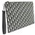 Dior Clutch Pouch con tracolla in jacquard Oblique Beige e Nero Marrone - vista 4