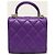 Chanel Mini Bolsa Chip em pele de cordeiro roxa com alça de mão e corrente dourada Roxo - vista 5
