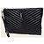 Saint Laurent Clutch Matelassé Monogram Nero e Argento - vista 2