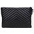 Saint Laurent Clutch Matelassé Monogram Nero e Argento - vista 6