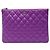 Chanel Clutch Medium in Vernice Classica Viola Porpora - vista 2