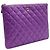 Chanel Clutch Medium in Vernice Classica Viola Porpora - vista 3
