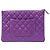 Chanel Clutch Medium in Vernice Classica Viola Porpora - vista 4