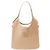 Miu Miu Borsa a spalla Tote Ivy Regular con logo ricamato Beige Marrone