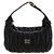 Miu Miu Borsa Hobo trapuntata con logo dorato Nero