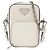 Prada Double Mini Bag in Pelle Saffiano con Logo Triangle Bianco