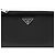Prada Mini borsa spazzolata con logo triangolare nera Nero - vista 3