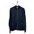 Moncler Giacca in cotone con zip e rifiniture tricolore Blu