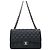 Chanel Serie di borse a tracolla Classic Caviar Large Black Silver-Tone Nero