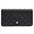 Cartera larga Chanel de piel de cordero negra Negro