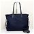 Prada Borsa Shopper in Nylon con Logo Triangolare Borsa a Tracolla Navy Blu - vista 4