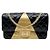 Chanel Bolsa de Ombro com Corrente e Aba em Dois Tons Black Gold Multicor