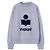 Isabel Marant MOBY Samt-Sweatshirt mit Logo Dark Navy Blau