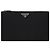 Prada Clutch in nylon con logo triangolare Nero