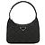 Prada Borsa Hobo trapuntata in nylon con logo triangolare Nero