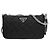Prada Borsa a tracolla imbottita in nylon con logo triangolare Nero