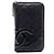 Organizer con zip Chanel Gampo in pelle nera Nero