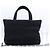 Borsa Tote Puffer Larga in Cotone Nero Yves Saint Laurent - vista 3