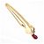 Collar largo Chanel Coco Mark Roja Dorado - vista 4