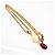 Collar largo Chanel Coco Mark Roja Dorado - vista 5
