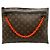 Louis Vuitton Monogram Pochette A4 Clutch Bag Marrone Beige