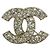 Chanel Coco Mark Strass-Brosche Silber