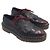 Burberry Bissett – Derby in pelle bordeaux e nera con borchie – Frange rimovibili Nero Marrone scuro - vista 13