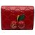 Cartera compacta Gucci GG Supreme Cherry Roja Verde