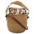 Borsa a tracolla Chloé Woody Small Basket in rafia e lino Marrone Beige